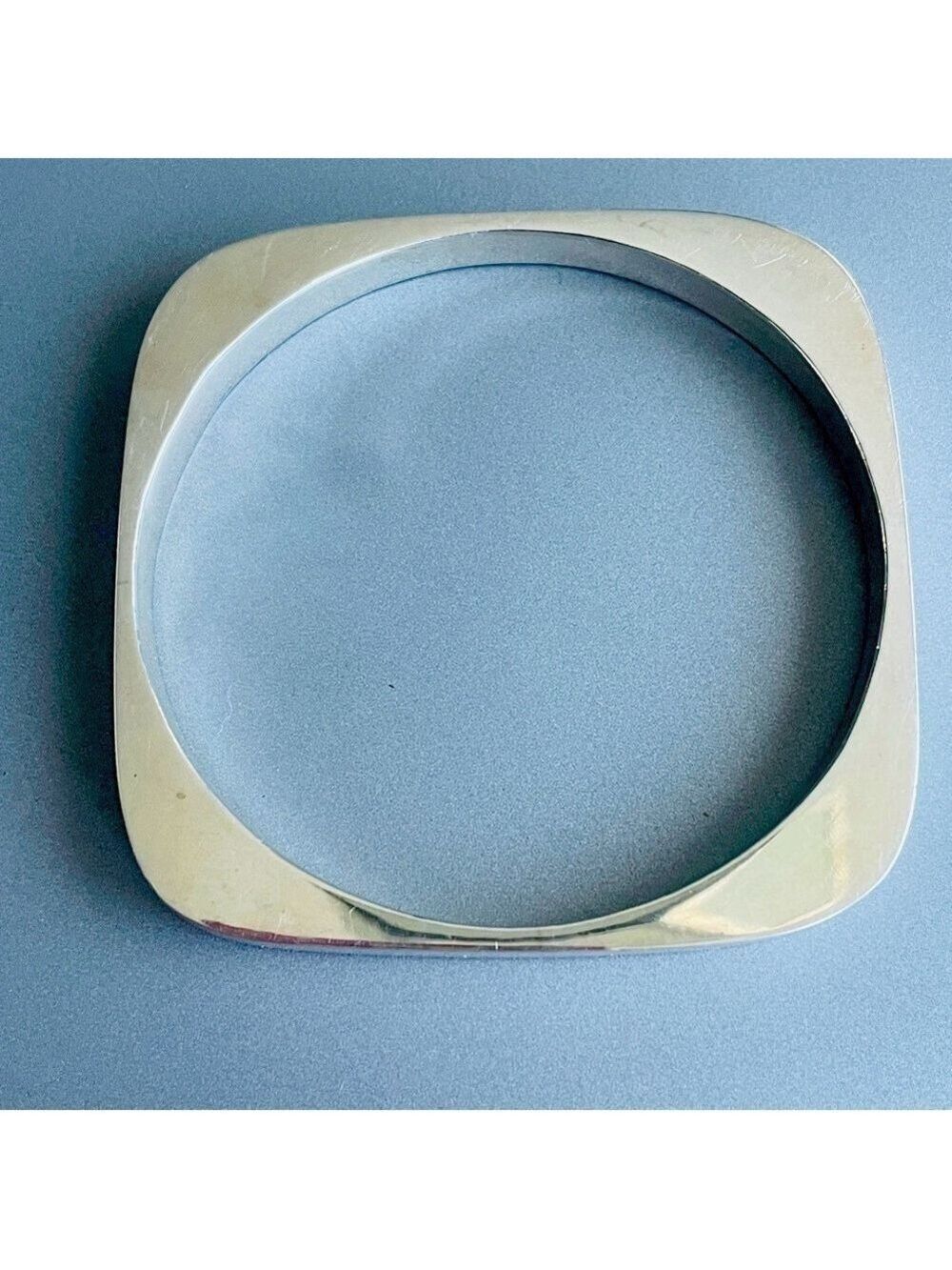 Vintge Modernist Minimalist Round Square Cushion Sterling Silver Bangle …
